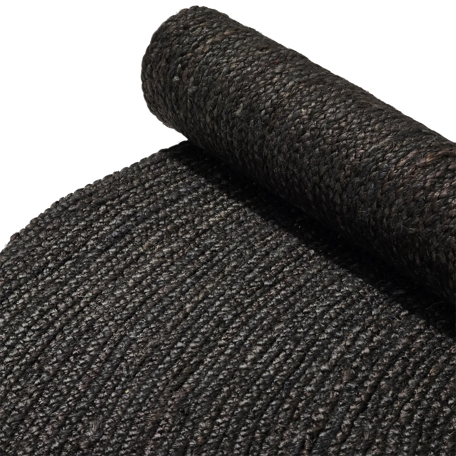 Kruhový jutový koberec - Amasia (čierny)