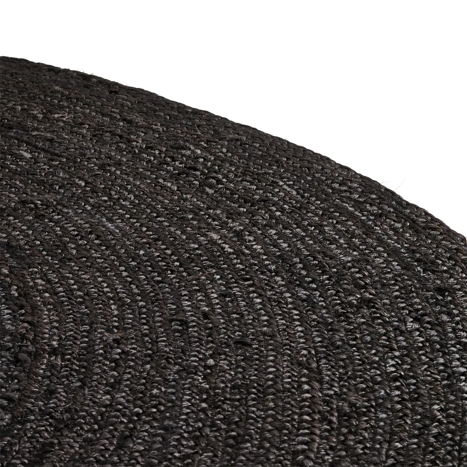 Kruhový jutový koberec - Amasia (čierny)