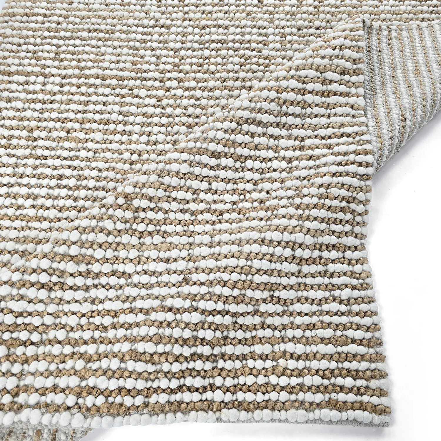 Jutematta - Bally Jute/wool Bubble (natur/vit)