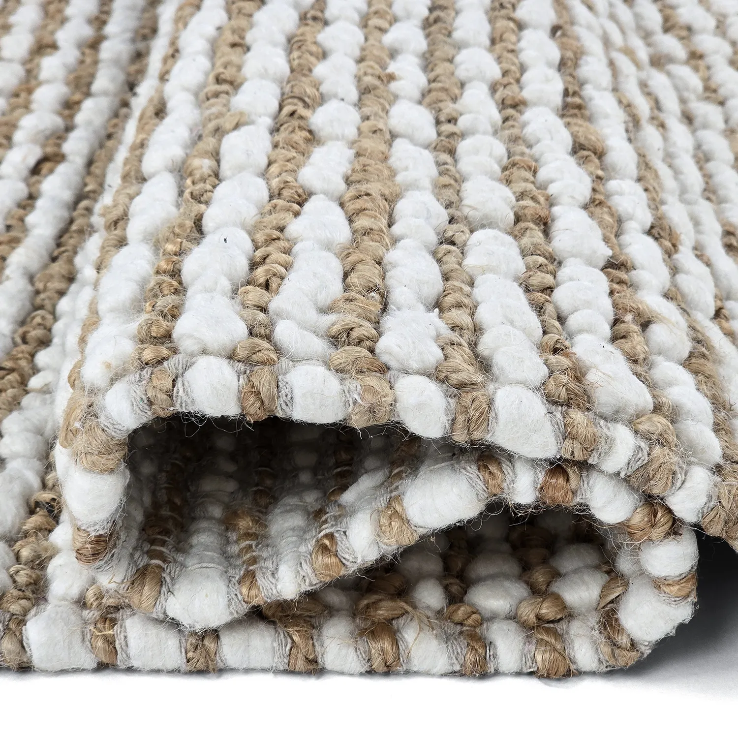 Jutematta - Bally Jute/wool Bubble (natur/vit)