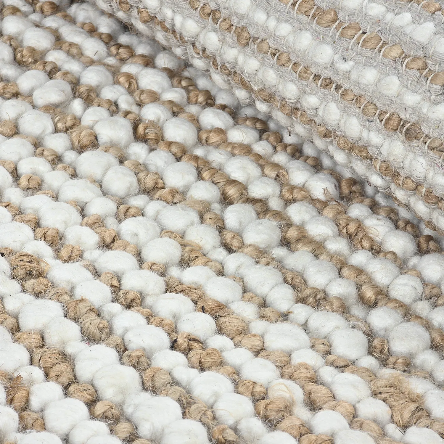 Jutematta - Bally Jute/wool Bubble (natur/vit)