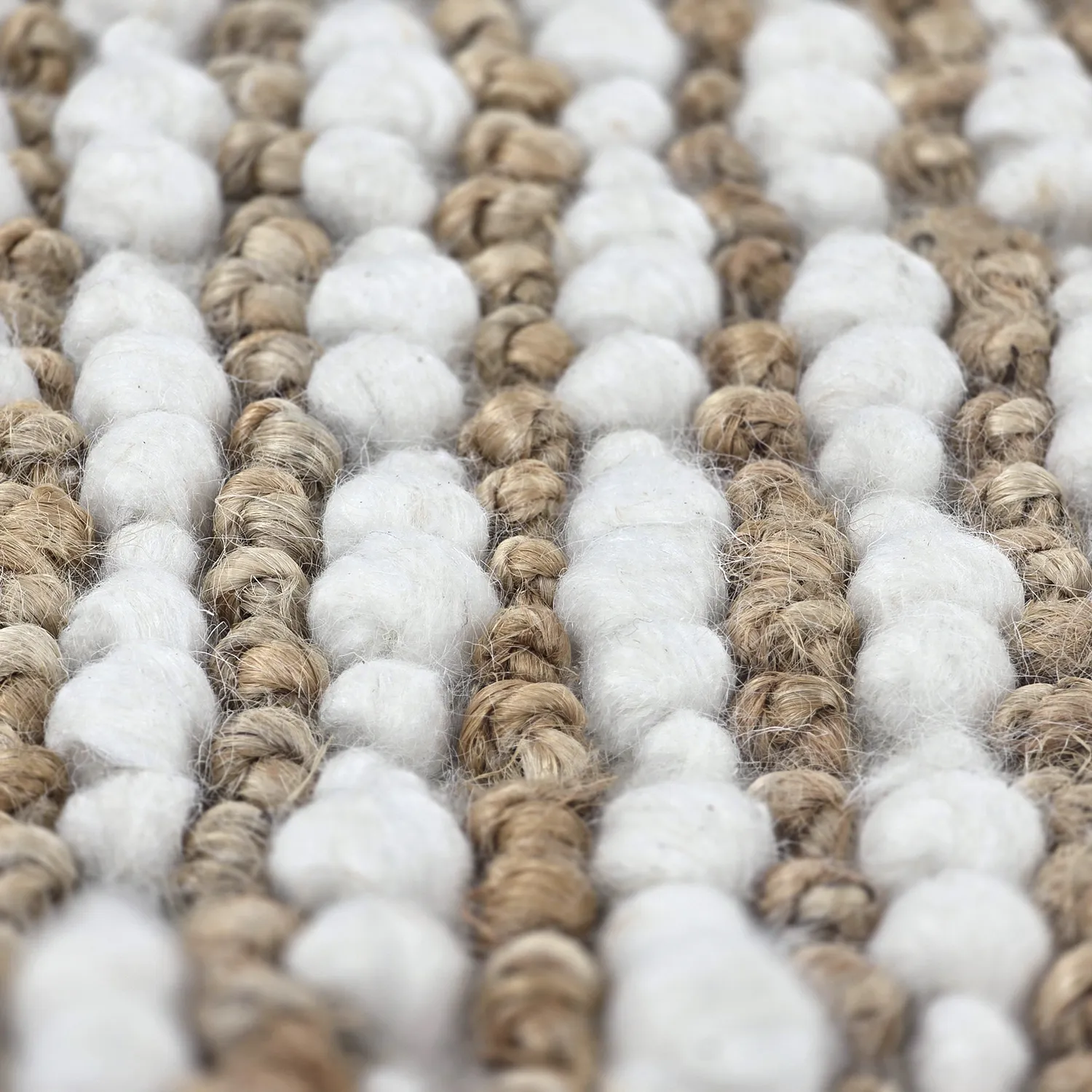 Jutematta - Bally Jute/wool Bubble (natur/vit)