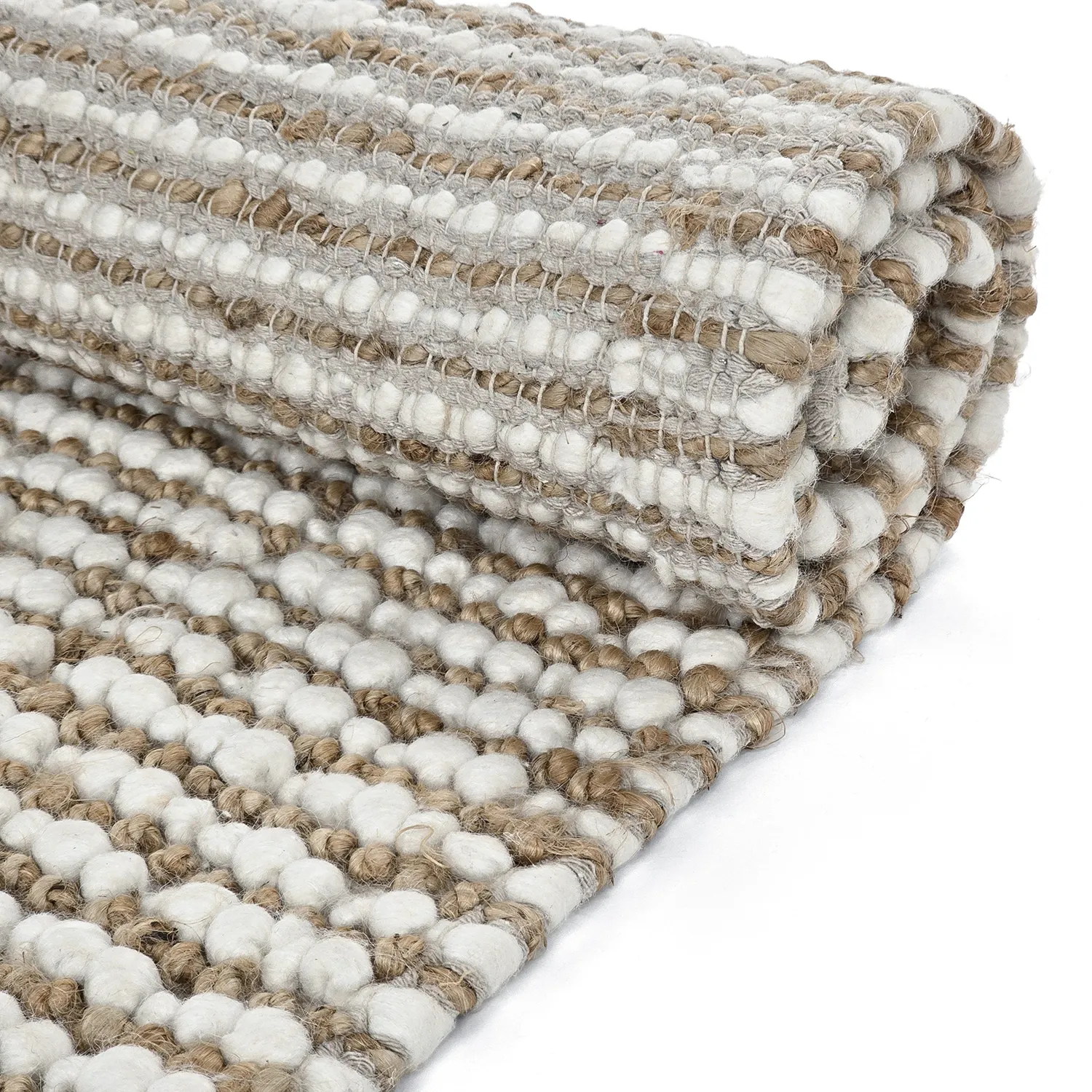 Jutematta - Bally Jute/wool Bubble (natur/vit)