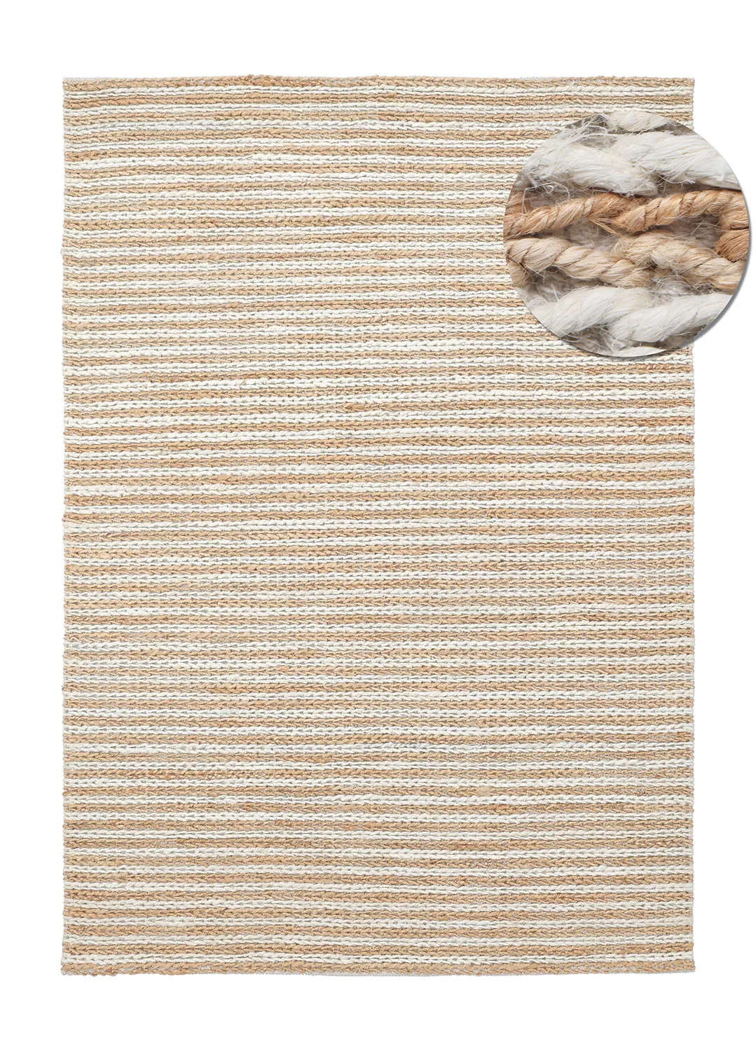 Jutematta - Howrah Braided Jute (natur/vit)
