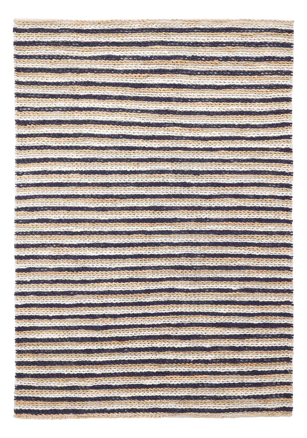 Jutematta - Howrah Braided Jute (natur/vit/svart)