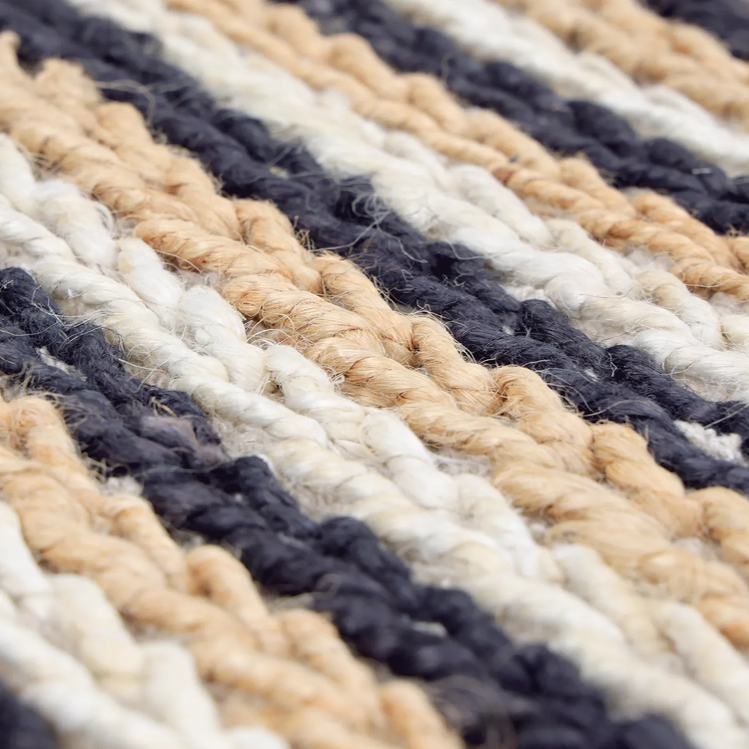 Jutematta - Howrah Braided Jute (natur/vit/svart)