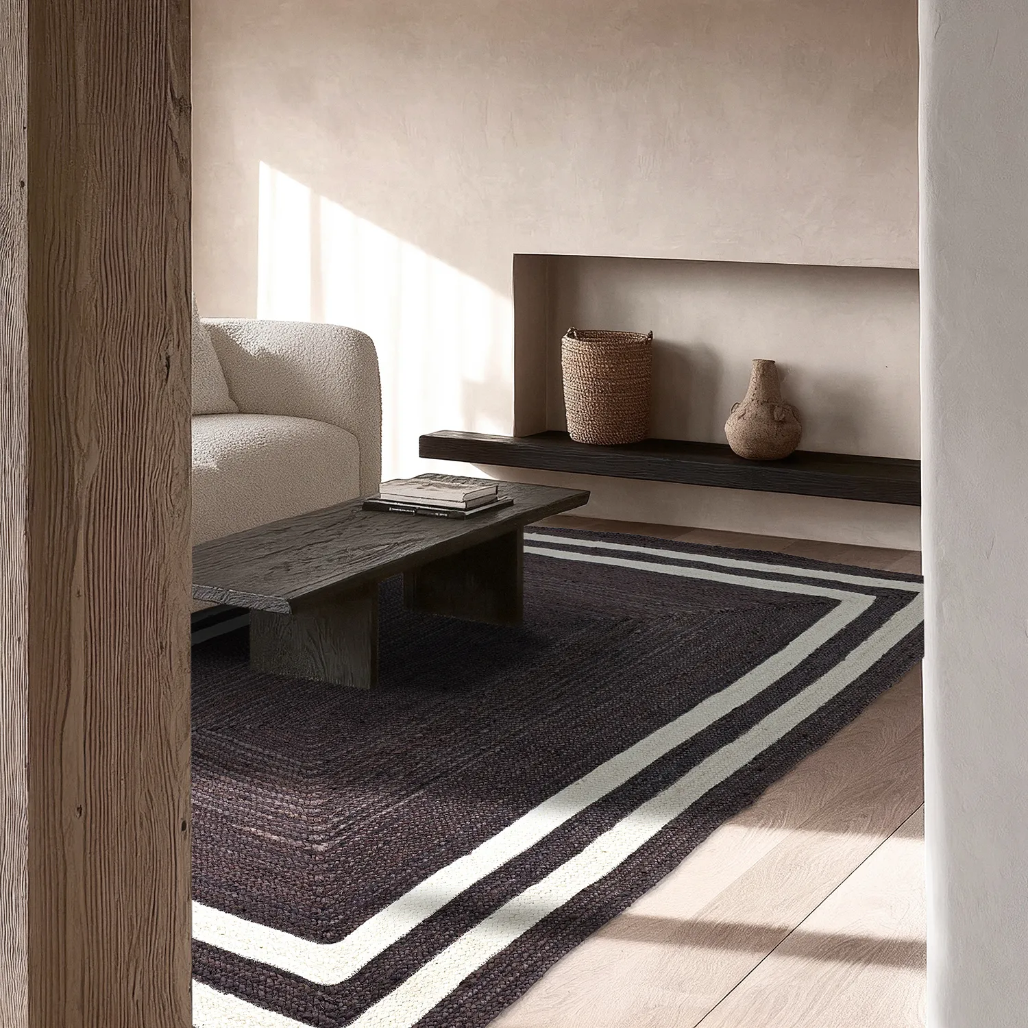 Jutematta - Jessore (mörk taupe/vit)