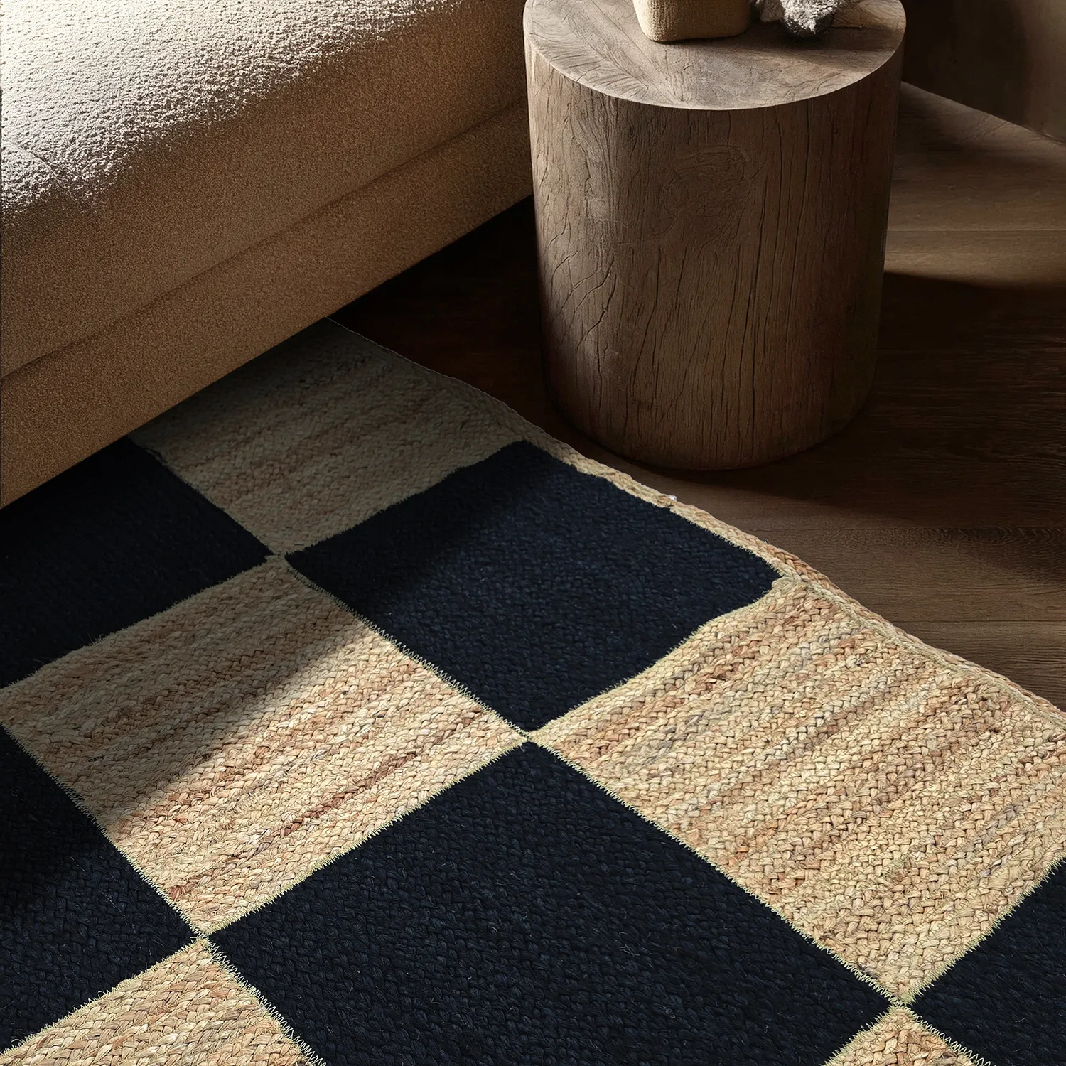 Jutematta - Khulna (natur/svart)