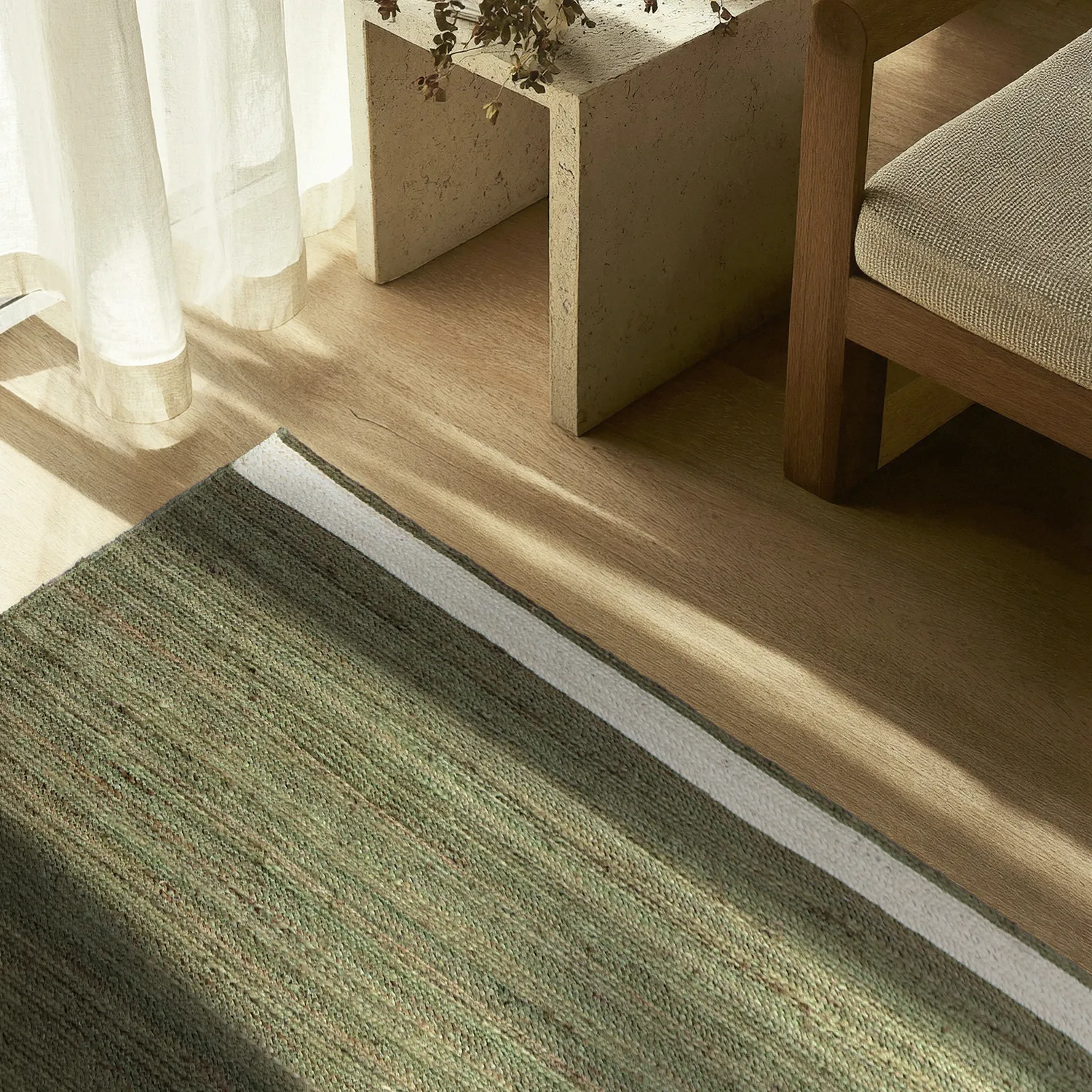 Jutematta - Senaki (militärgrön/vit)