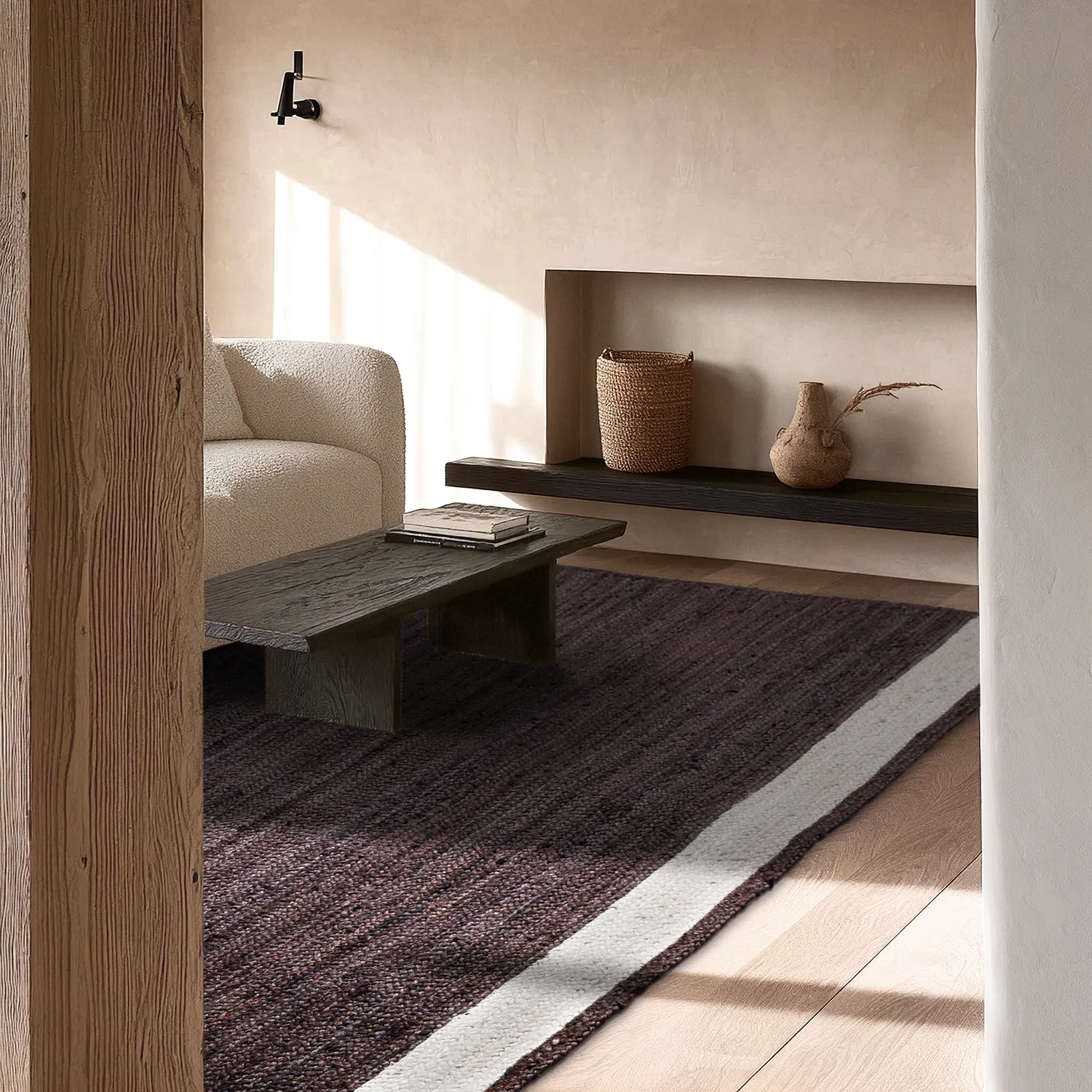 Jutematta - Senaki (mörk taupe/vit)