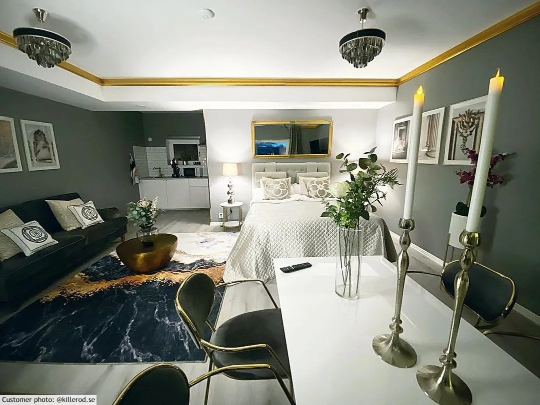 Koberec Wilton - Padova (čierna/biela/zlatá)