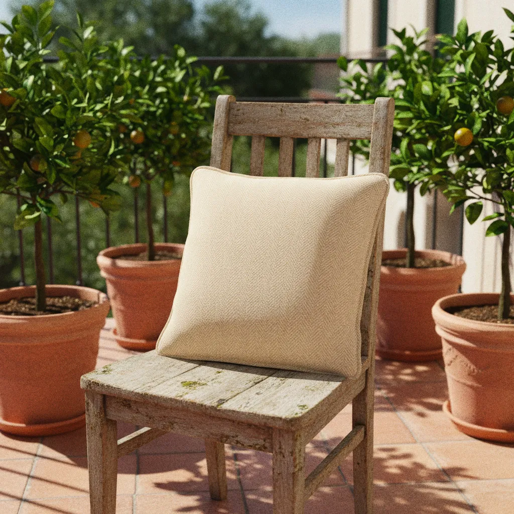 Puzdro na vankúš - Denisa Fishbone (béžová/biela)