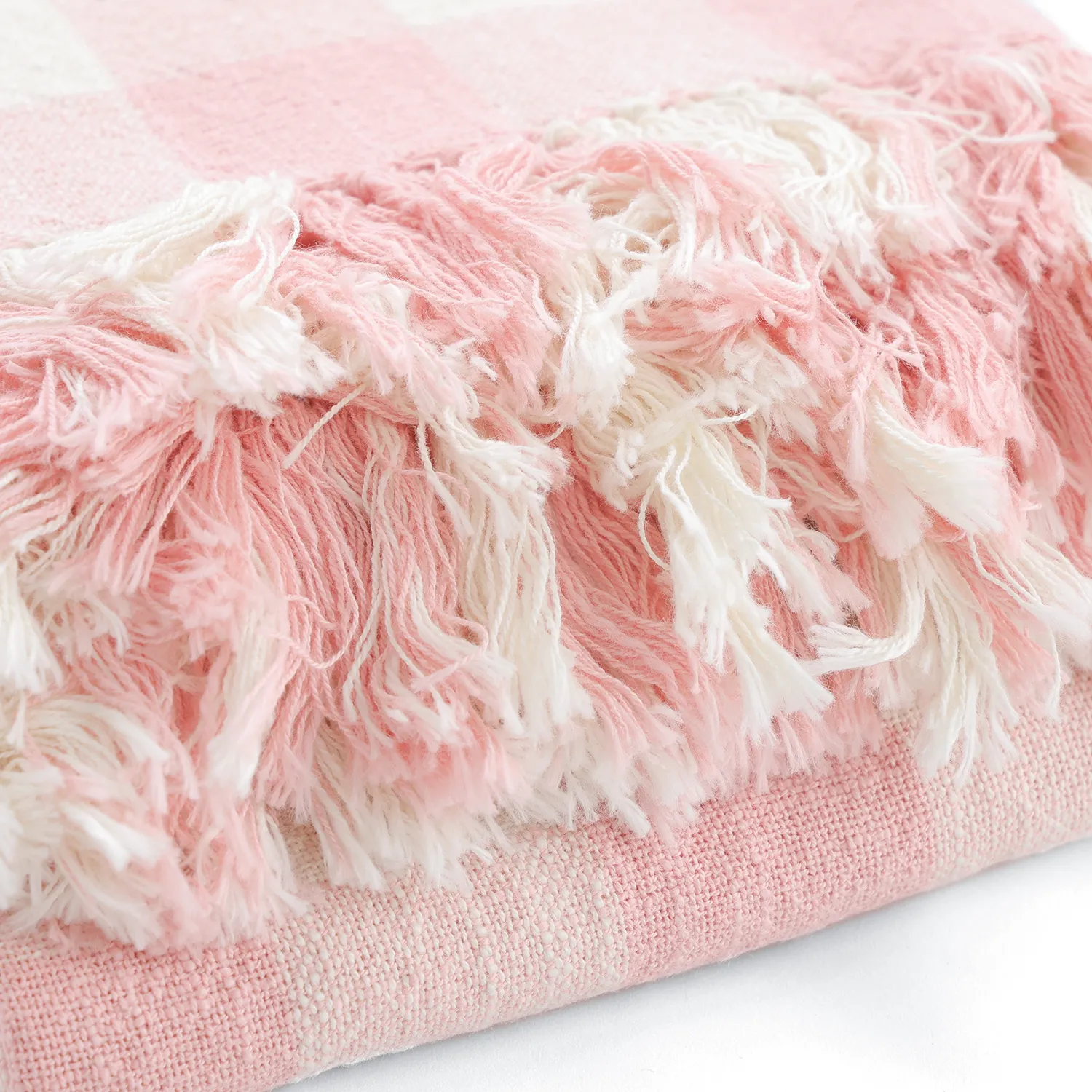 Filtar - Isela check cotton throw (cream/rosa)
