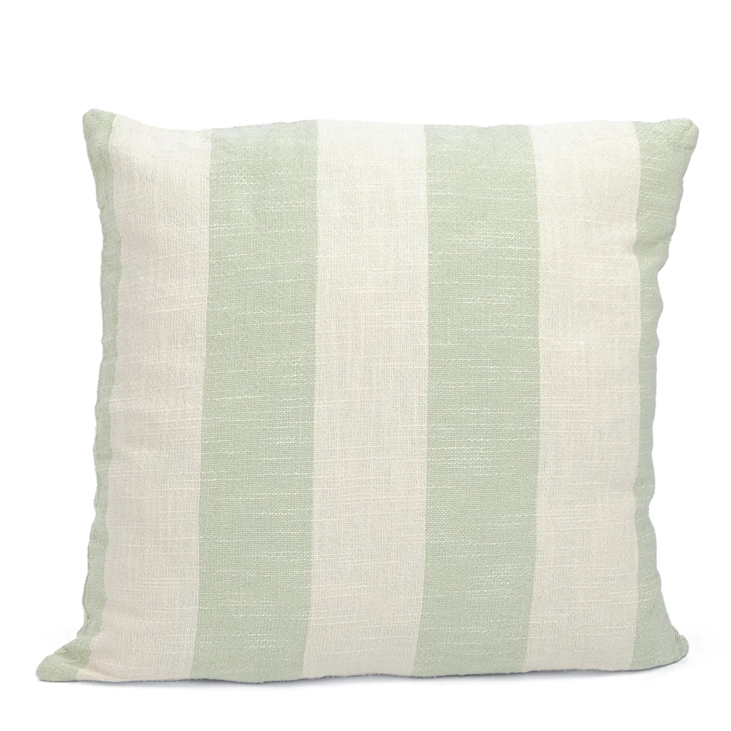 Kuddfodral - Kora stripe cotton cushion cover (cream/ljusgrön)