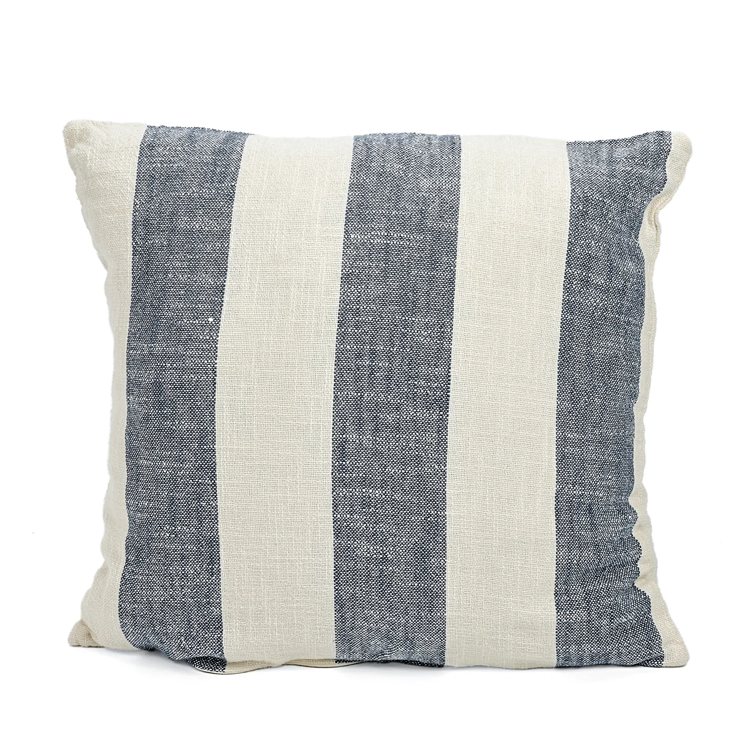 Kuddfodral - Kora stripe cotton cushion cover (cream/navy)