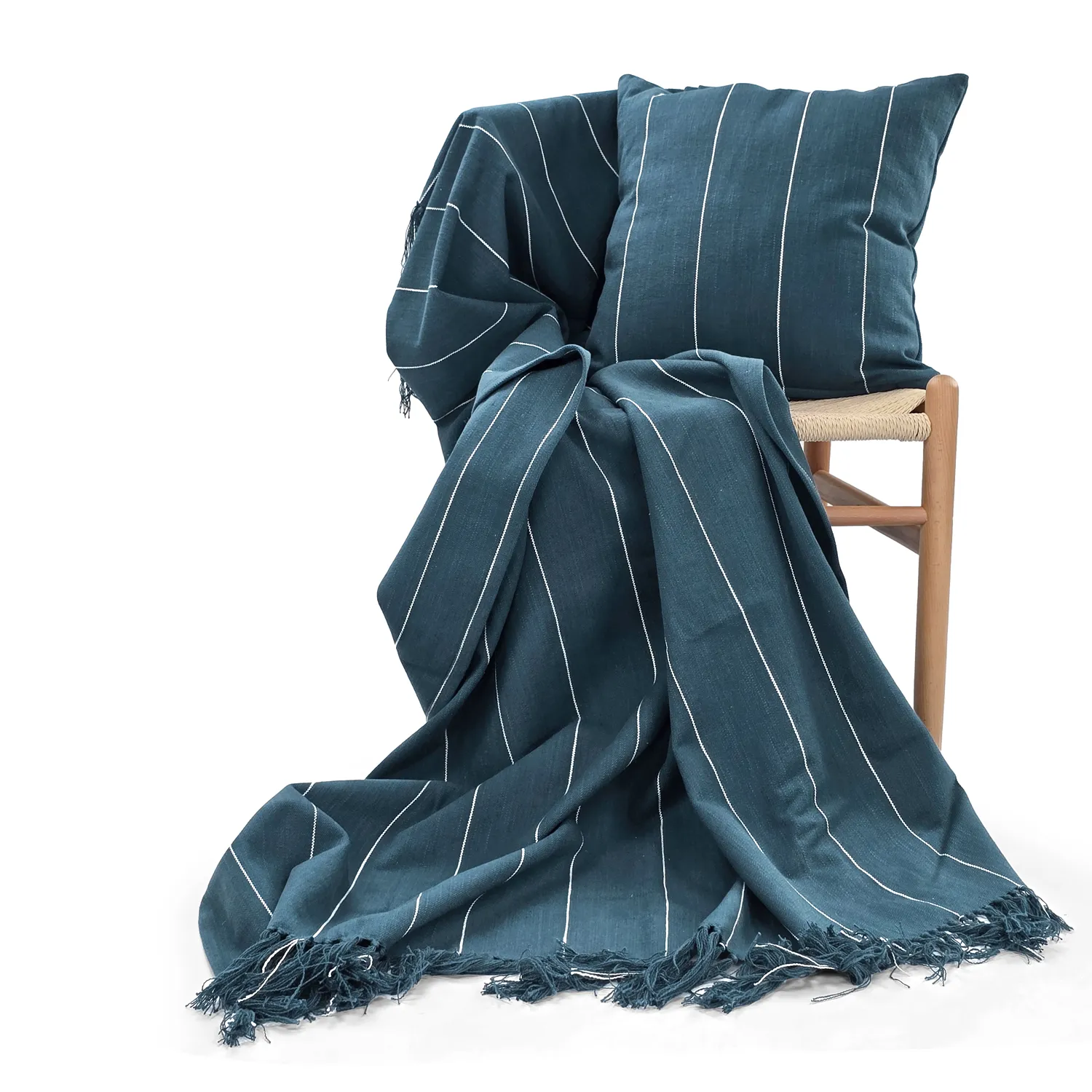 Puzdro na vankúš - Martina Stripe (modrá/biela)