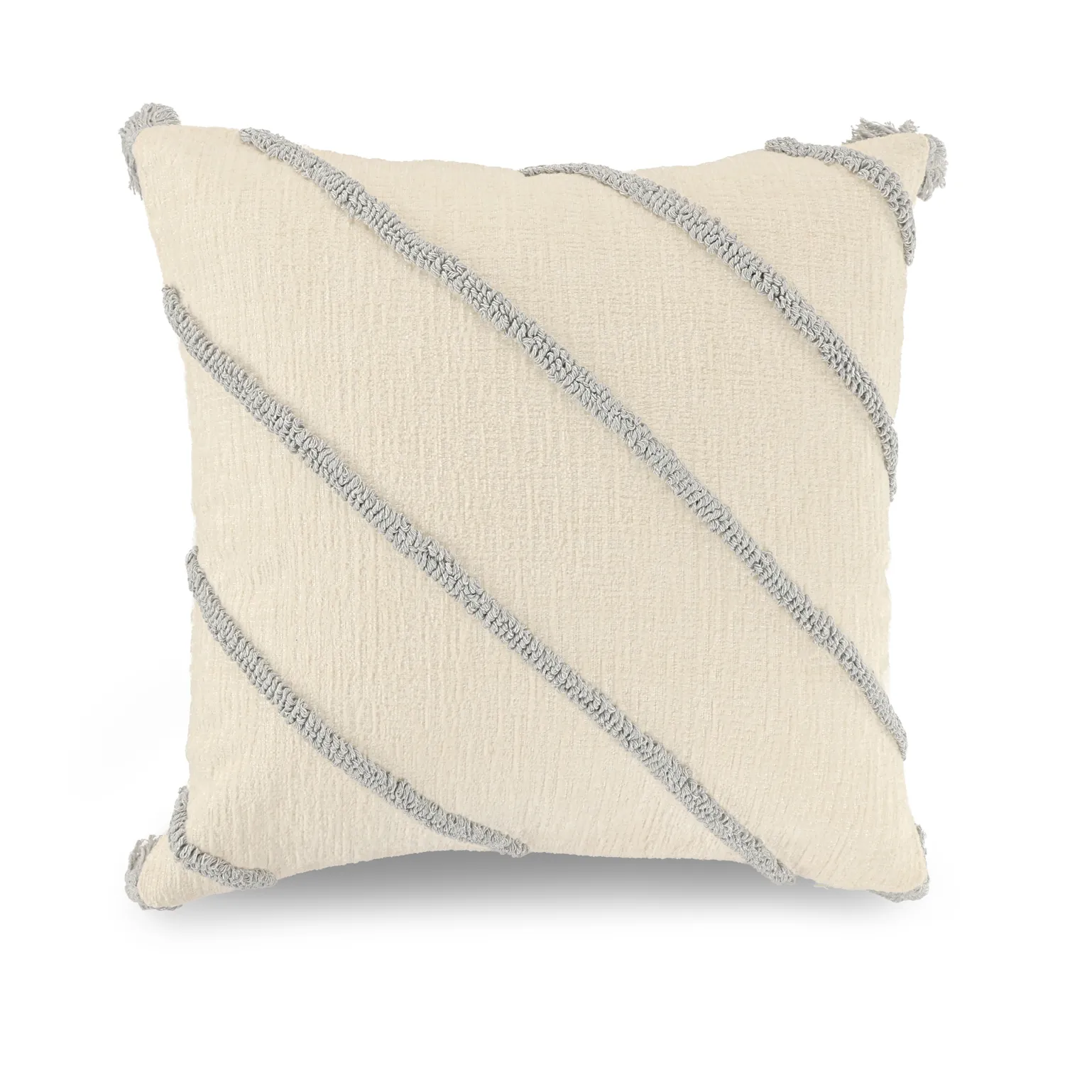 Puzdro na vankúš - Montreux (off white/sivá)
