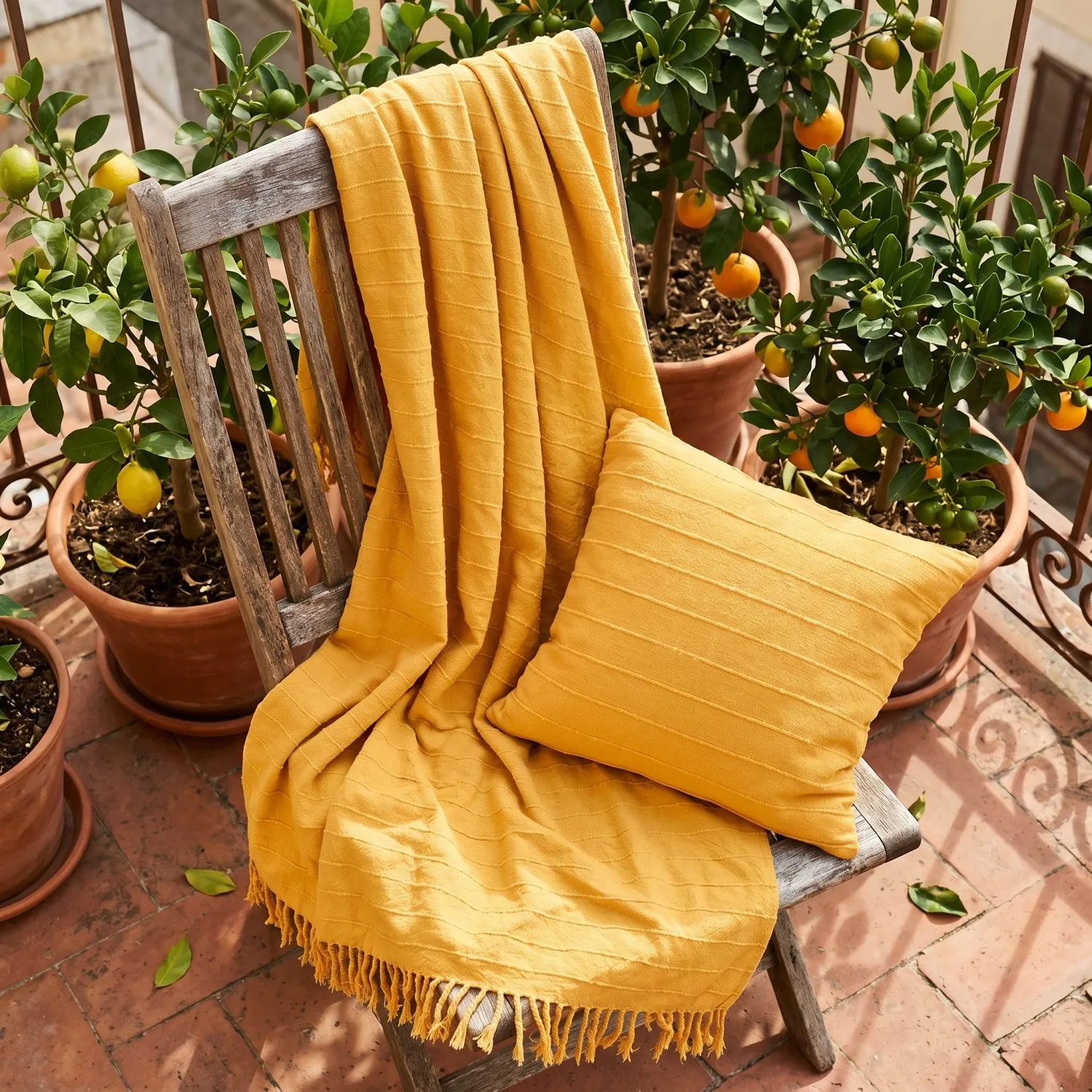 Kuddfodral - Nalani cotton cushion cover (orange)