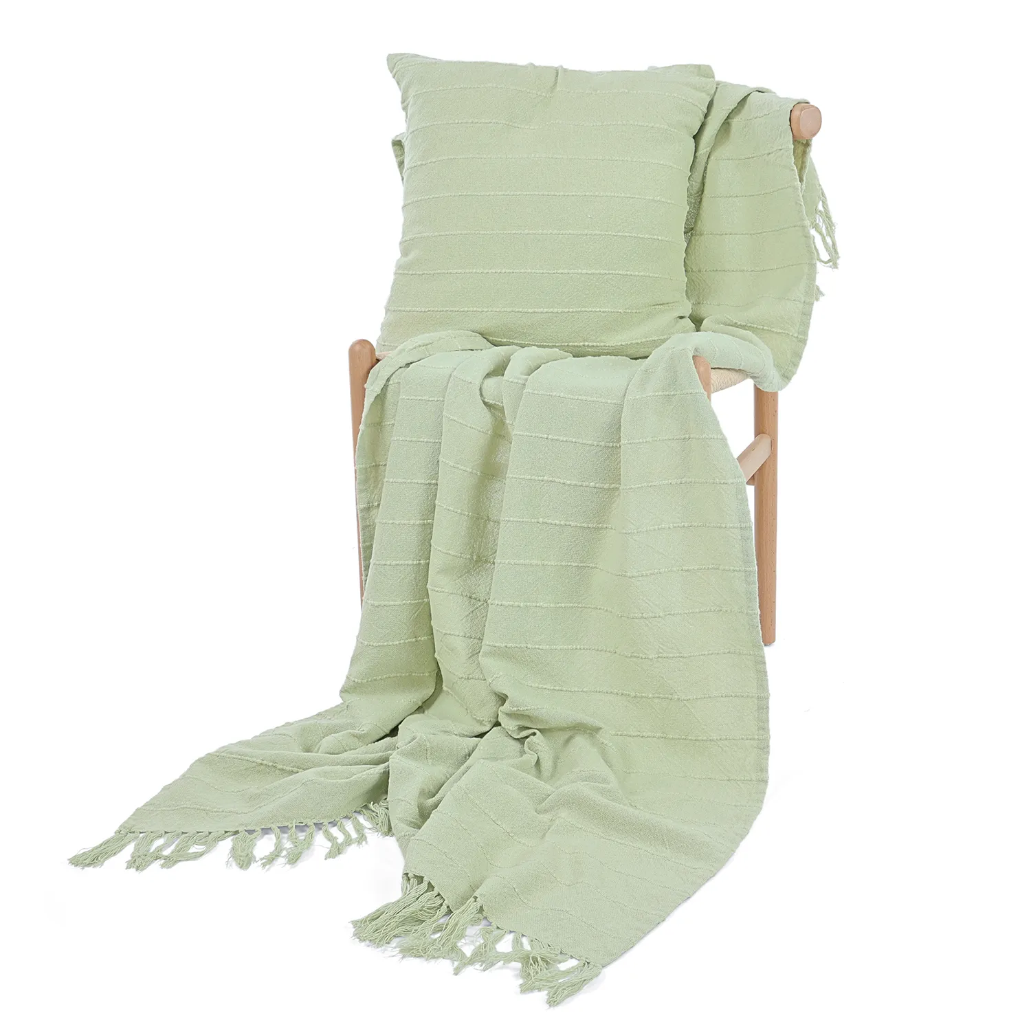 Filtar - Nalani cotton throw (ljusgrön)