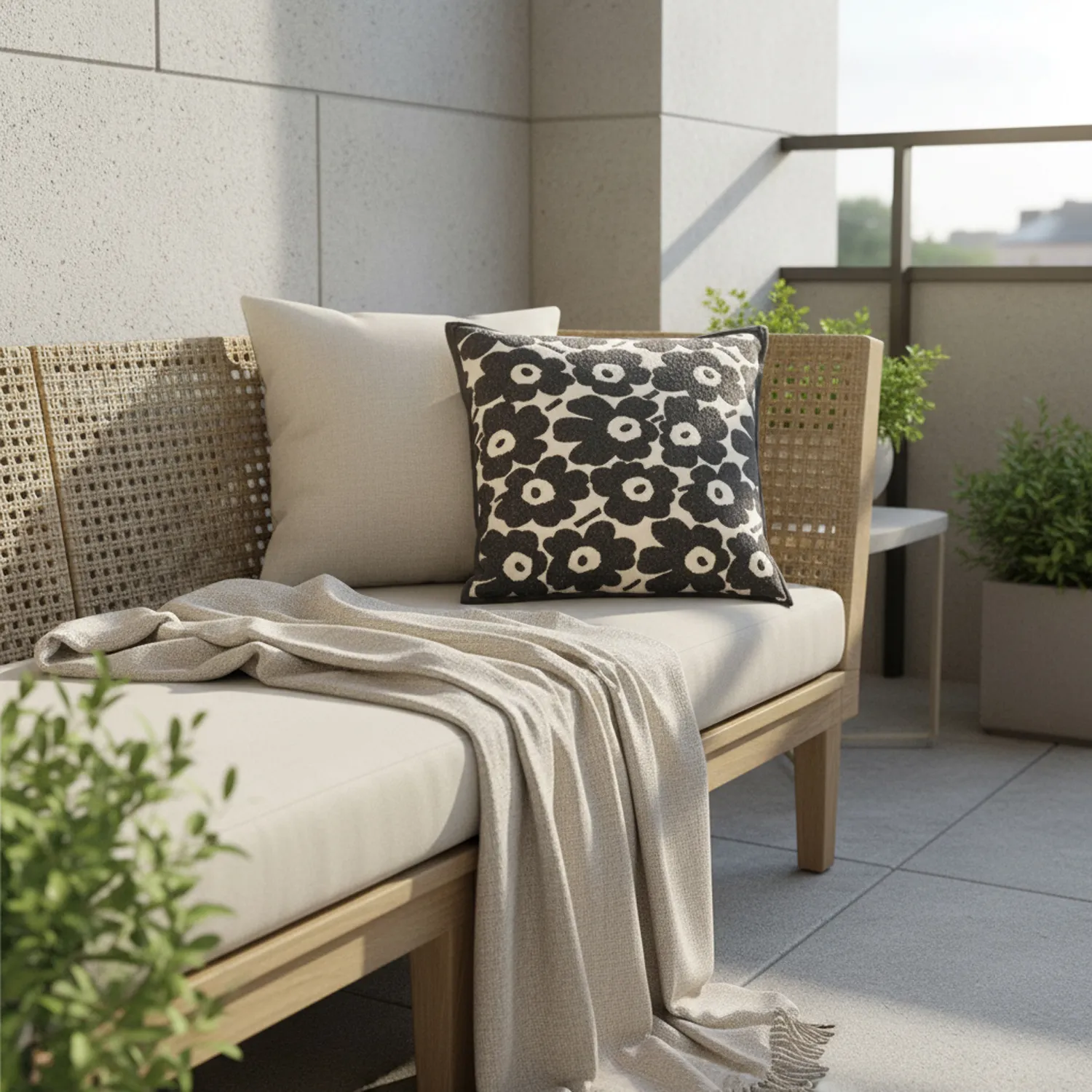 Puzdro na vankúš - Onsala (čierna/biela)