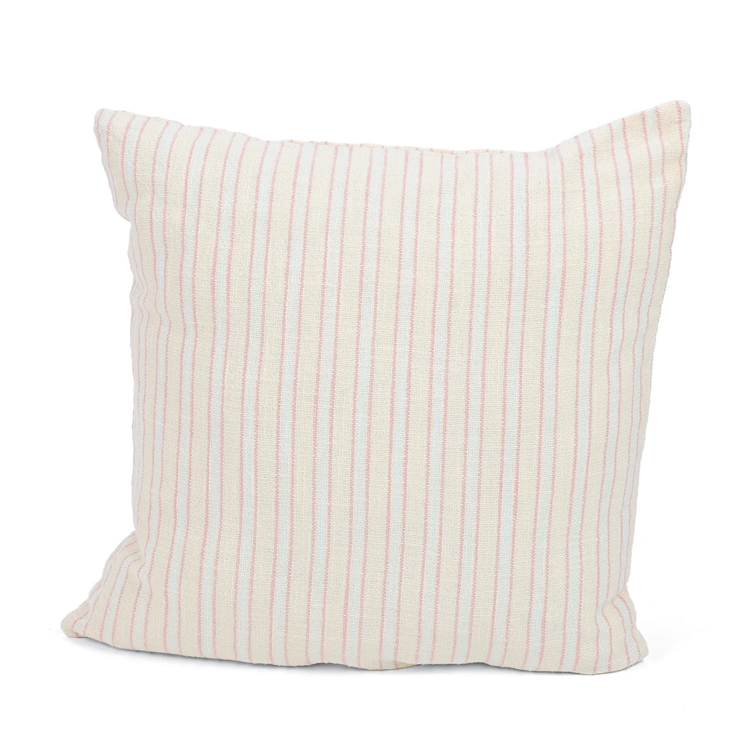 Kuddfodral - Rumi stripe cotton cushion cover (cream/rosa/ljusblå)