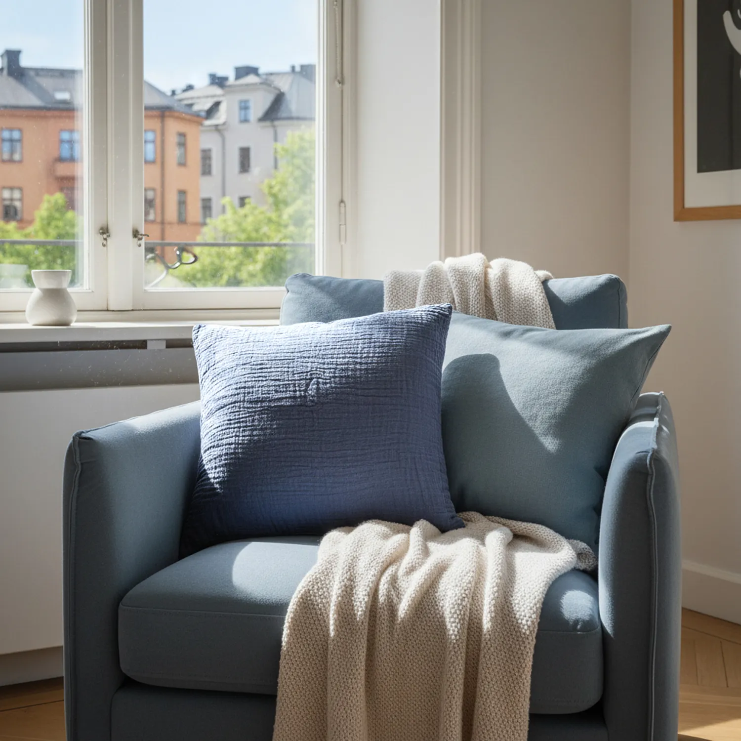 Puzdro na vankúš - Vanja (tmavomodrá)