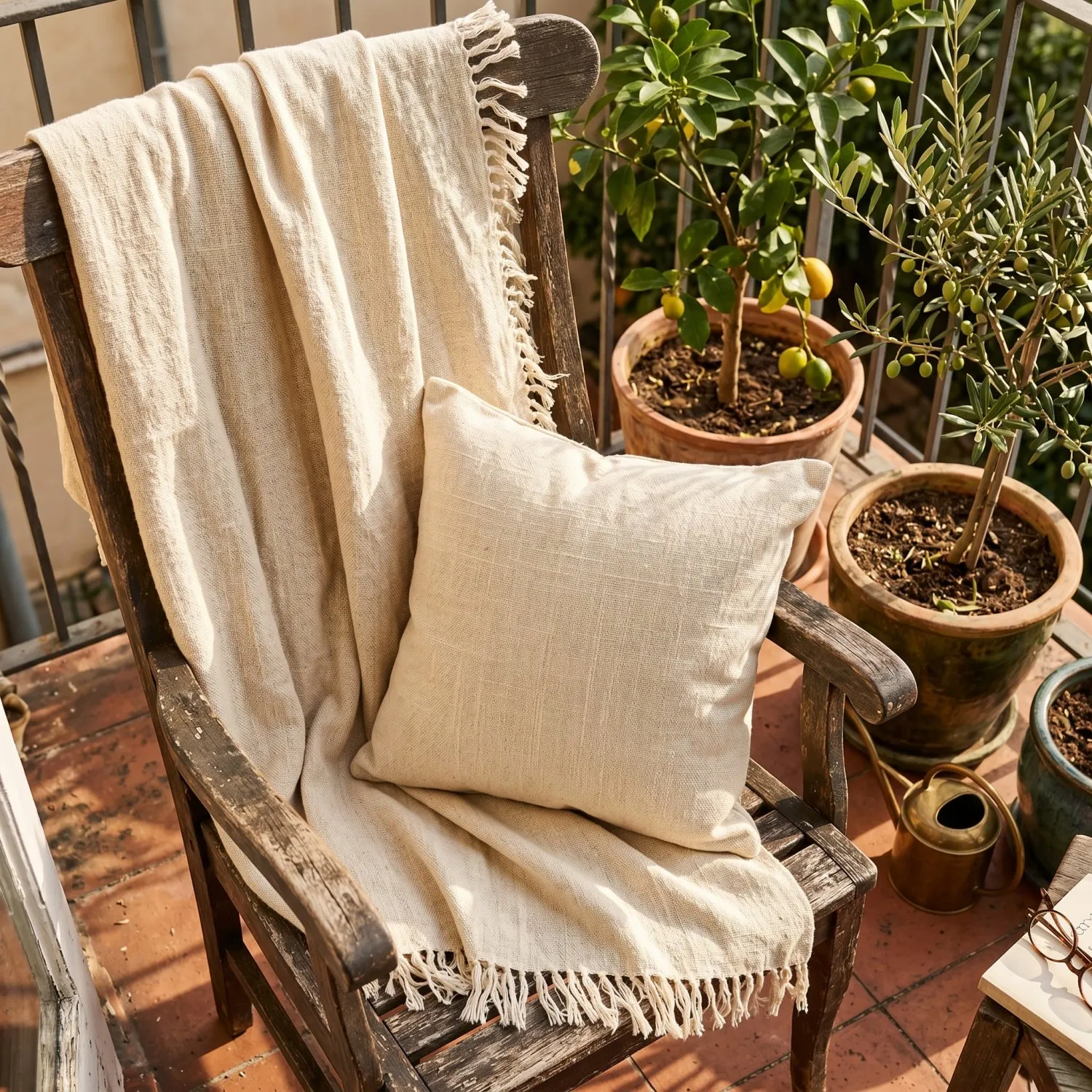 Kuddfodral - Veya cotton cushion cover (cream)