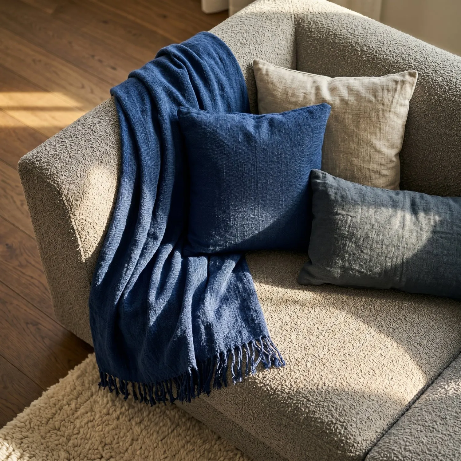 Kuddfodral - Veya cotton cushion cover (navy)
