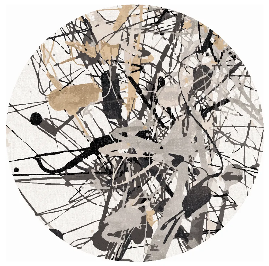 Kruhový koberec - Lawrance (šedá/biela)