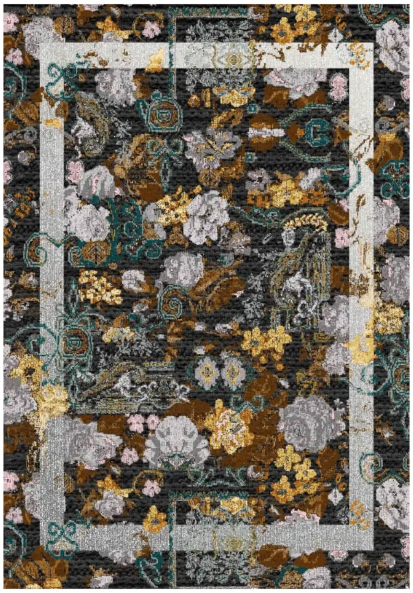 Koberec Wilton - Lefkada (čierny/multicolor)