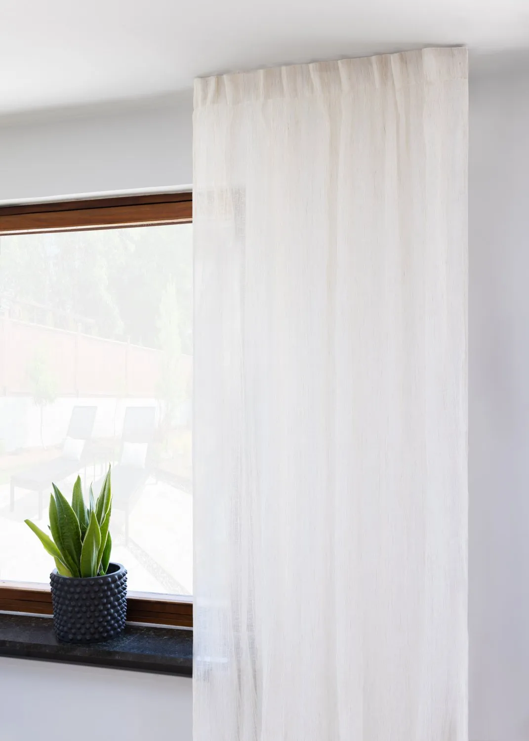 Záclony - Ľanová záclona Leia (biela)