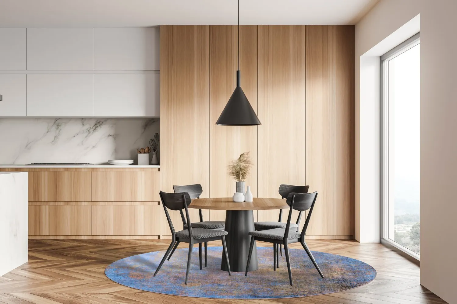 Kruhový koberec - Grandola (fialový)