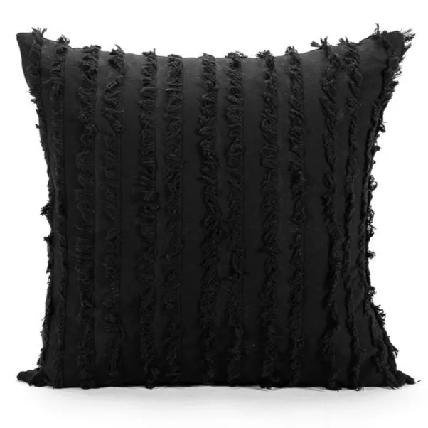Puzdro na vankúš - Boho Linen 45 x 45 cm (čierne)