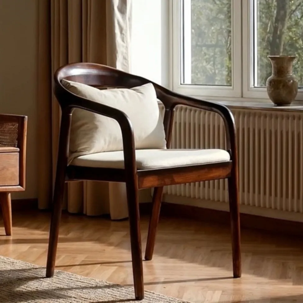 Karmstol - Aspa (mörkbrun/beige) - 2 st