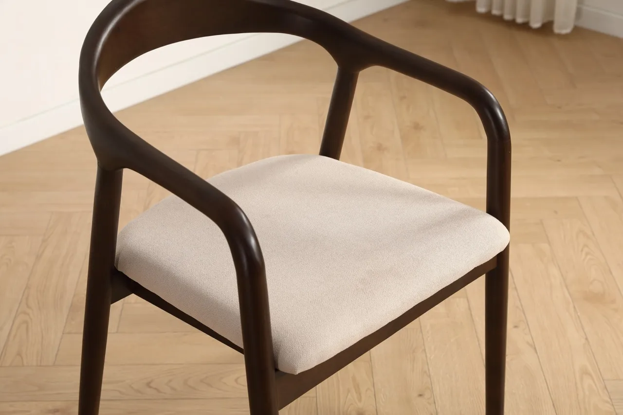 Karmstol - Aspa (mörkbrun/beige) - 2 st