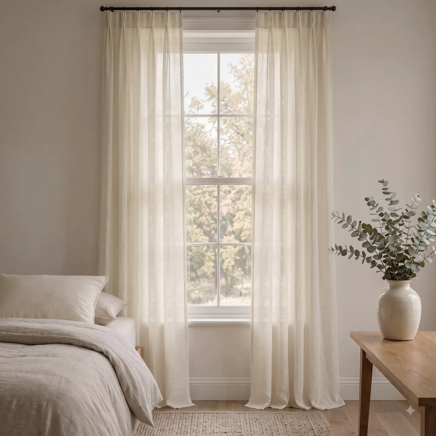 Gardiner 2-Pack - Linnemixgardin Lumira (cream)