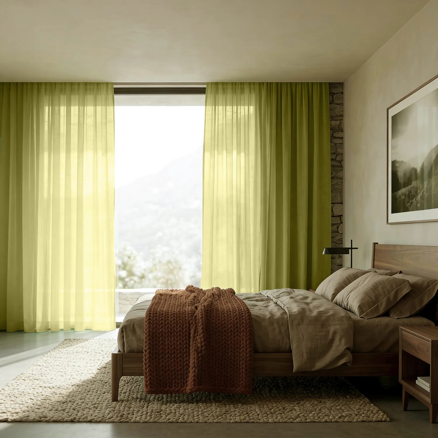 Gardiner 2-Pack - Linnemixgardin Lumira (grön)