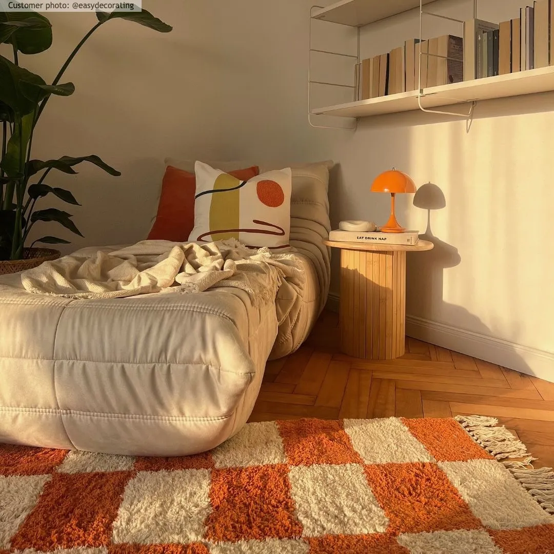 Koberec s chlupatým povrchom - Maranello Natural Cotton Shaggy (oranžová)