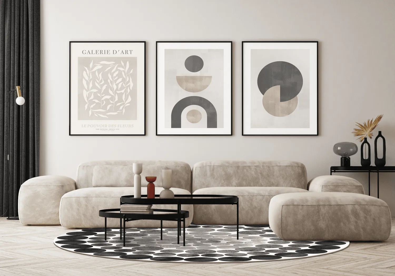 Kruhový koberec - Marineo (šedá)