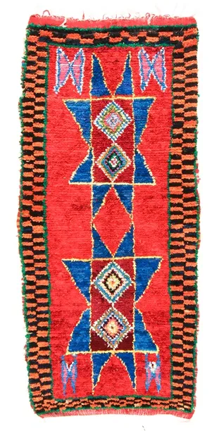 Marockansk Boucherouite-matta 315 x 120 cm