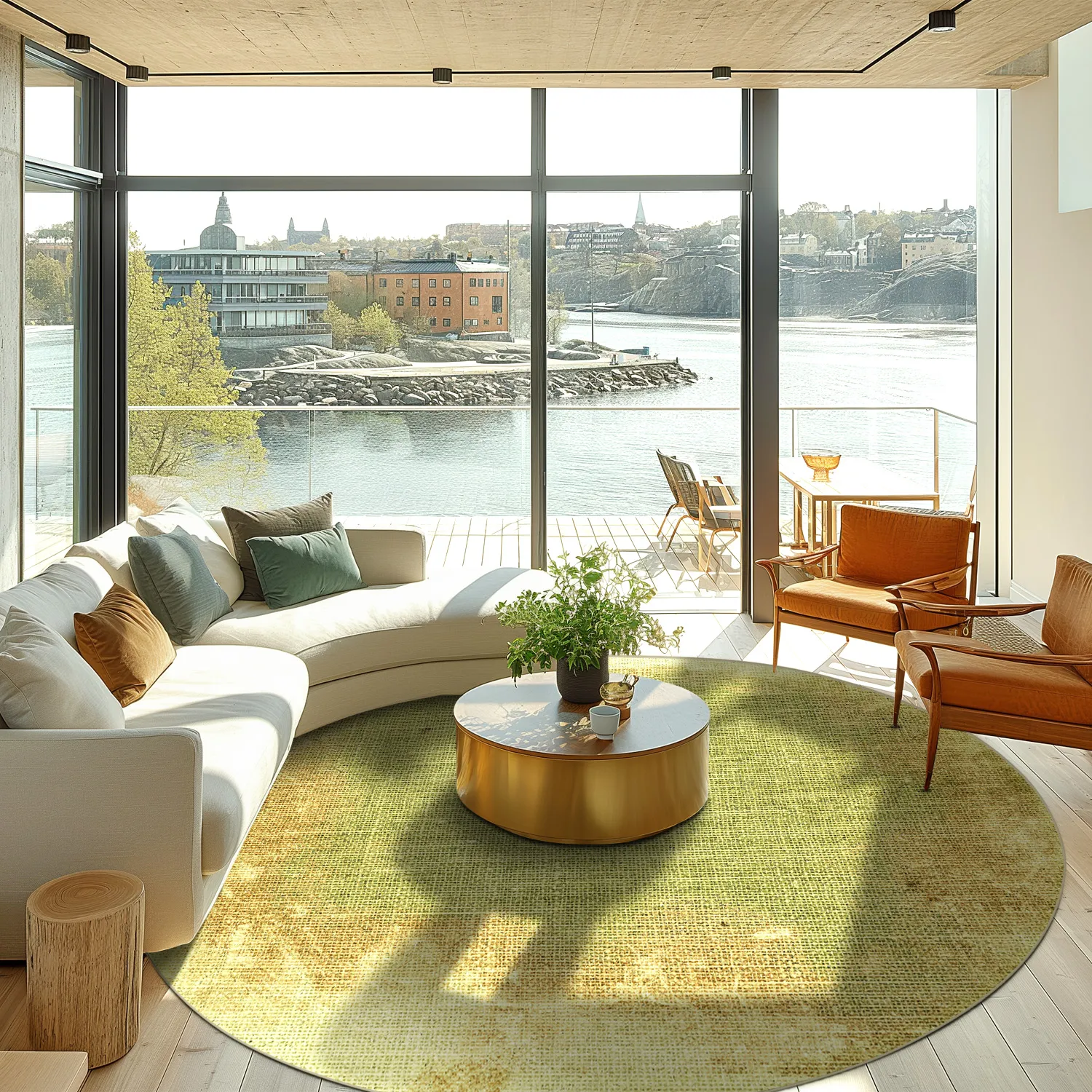 Kruhový koberec - Albaida (zelený)