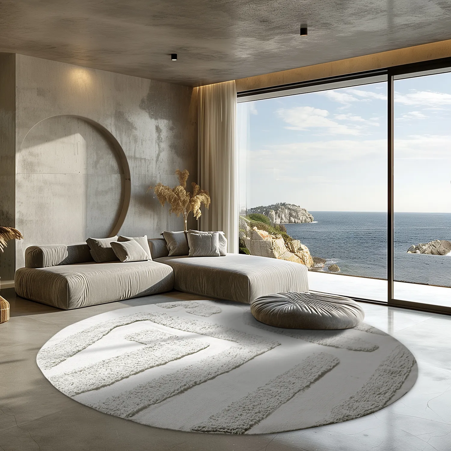 Kolo koberce - Alexa Natural Cotton Shaggy (offwhite)