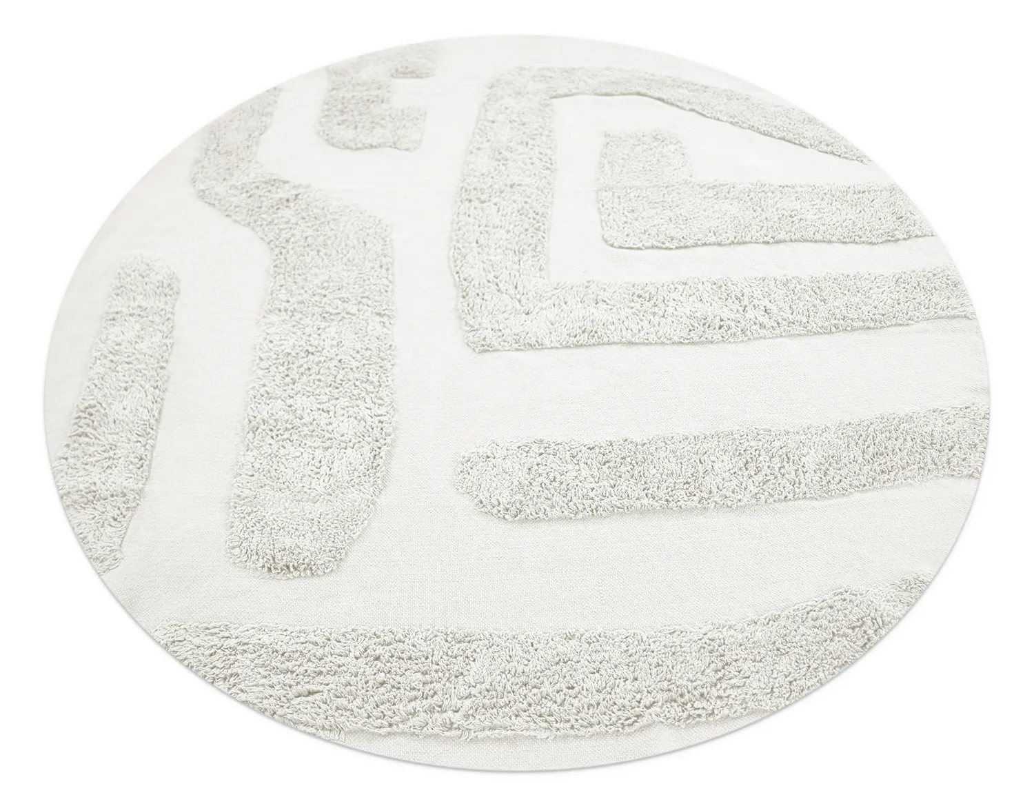 Kolo koberce - Alexa Natural Cotton Shaggy (offwhite)