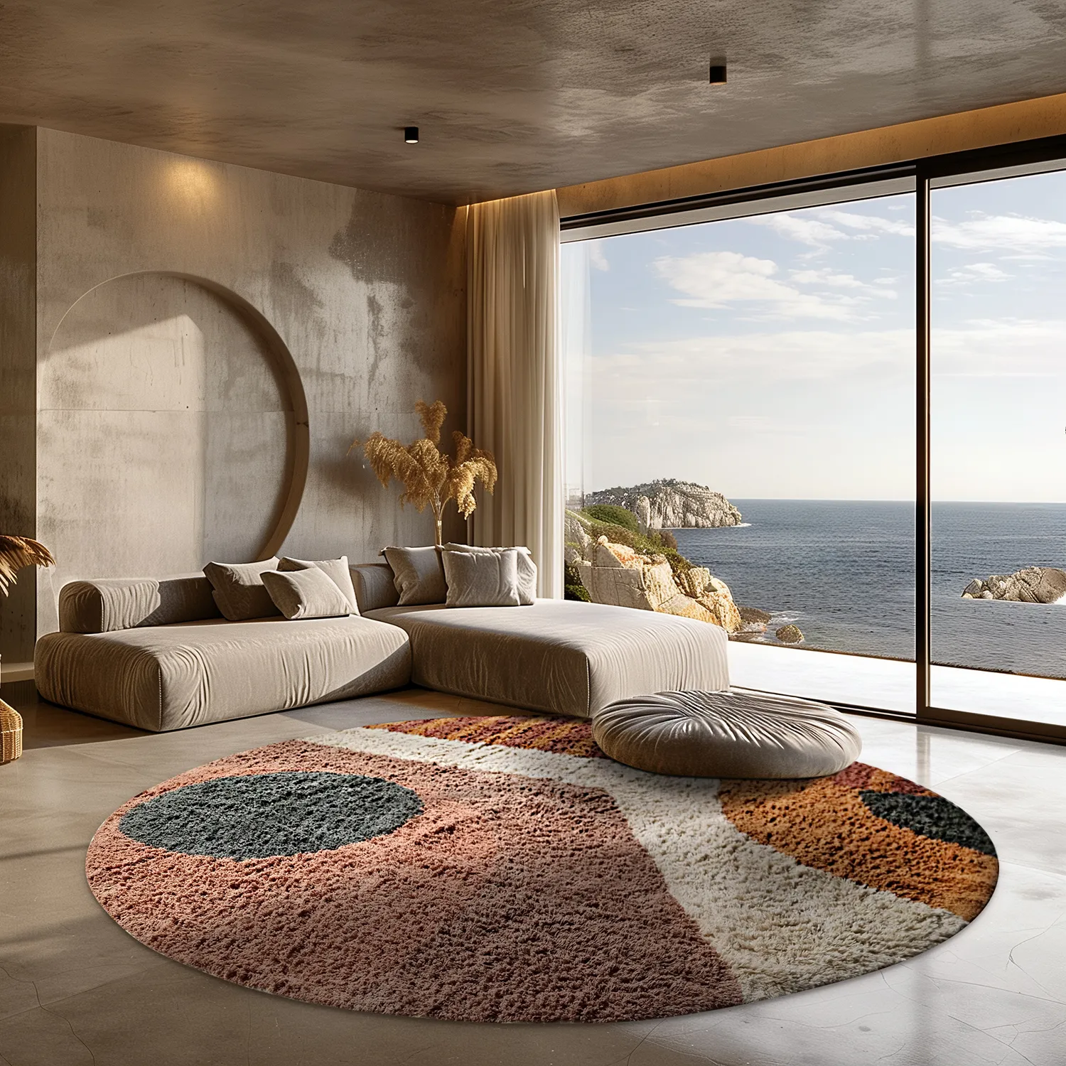 Kolo koberce - Alpe Natural Cotton Shaggy (multi)