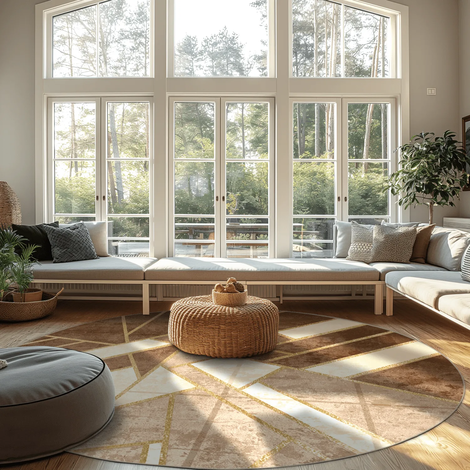 Kruhový koberec - Amasra (béžový)