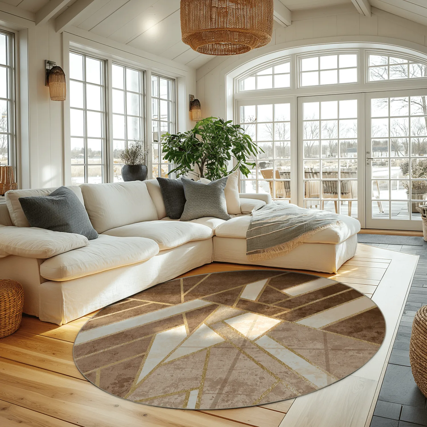 Kruhový koberec - Amasra (béžový)