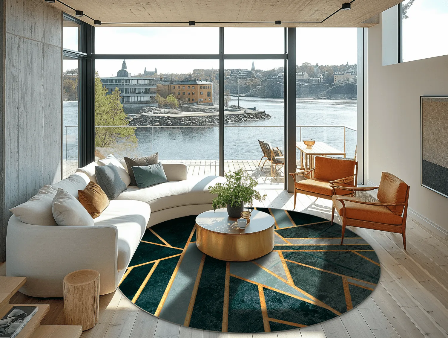 Kruhový koberec - Amasra (zelený)