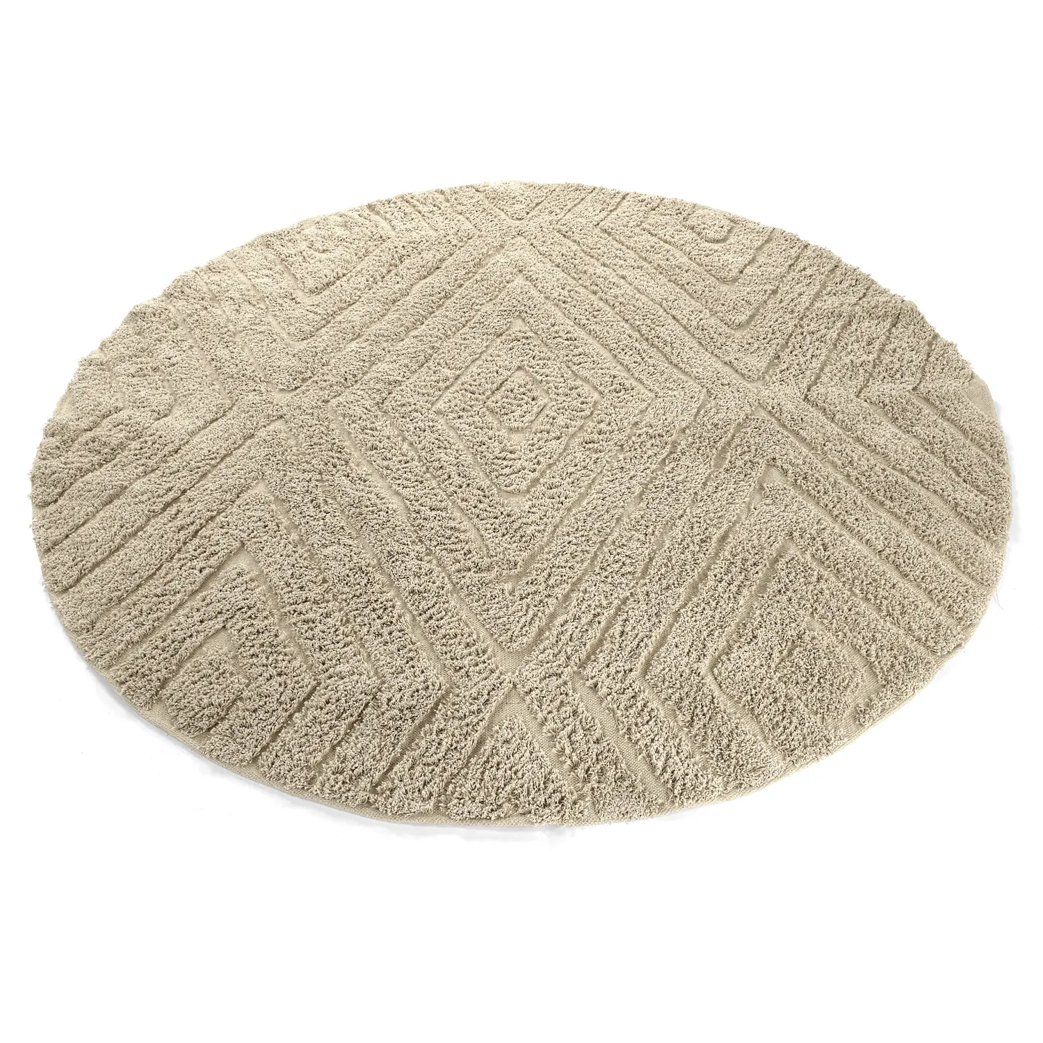 Kolo koberce - Amberley Natural Cotton Shaggy (béžová)
