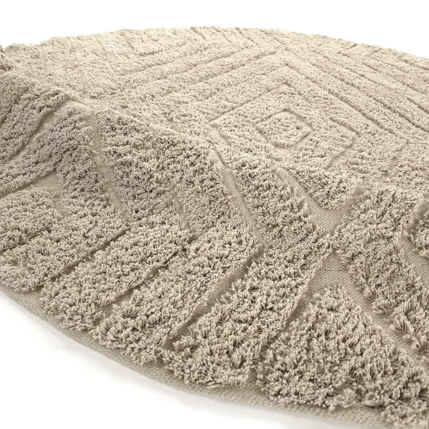 Kolo koberce - Amberley Natural Cotton Shaggy (béžová)