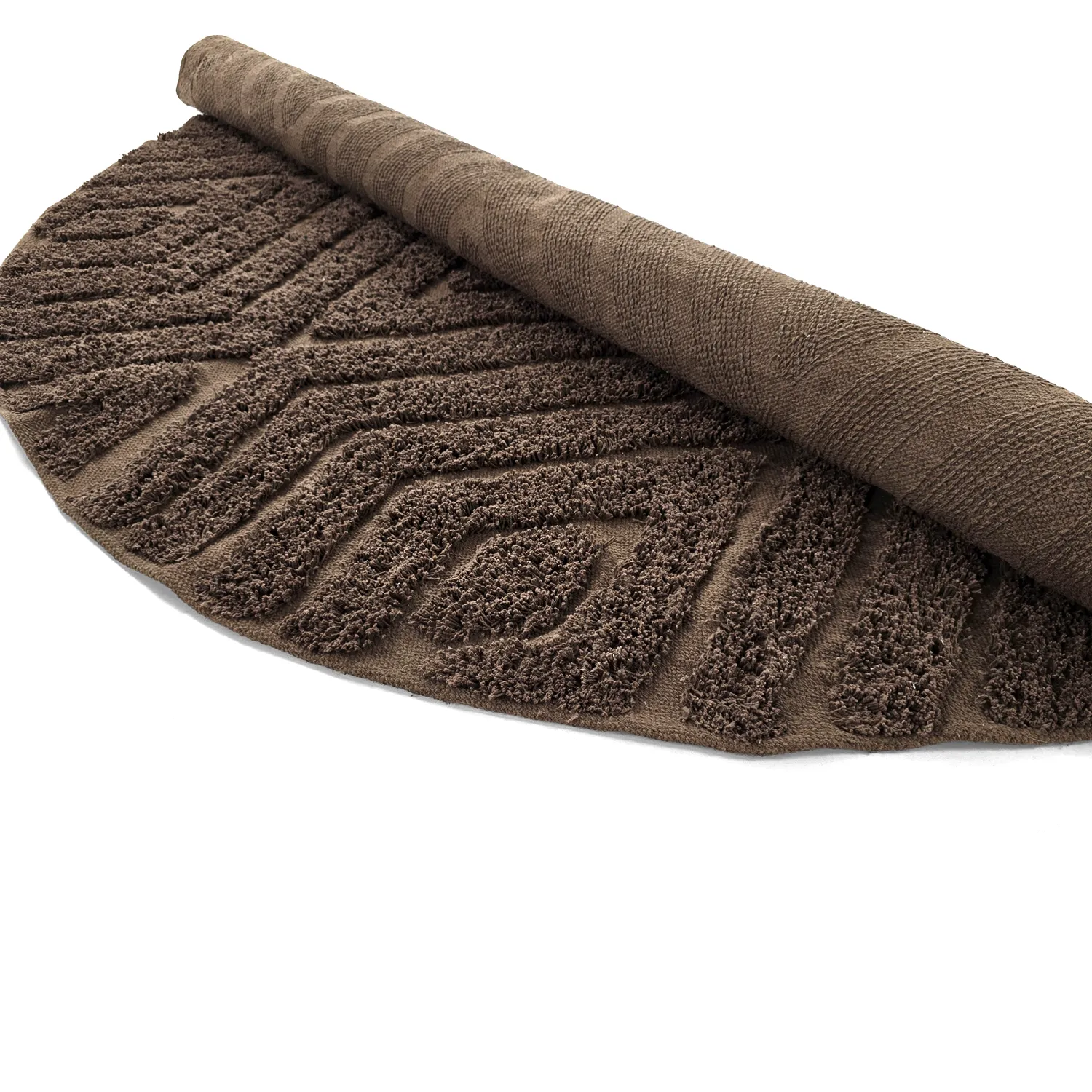 Kruhový koberec - Amberley Natural Cotton Shaggy (hnedá)